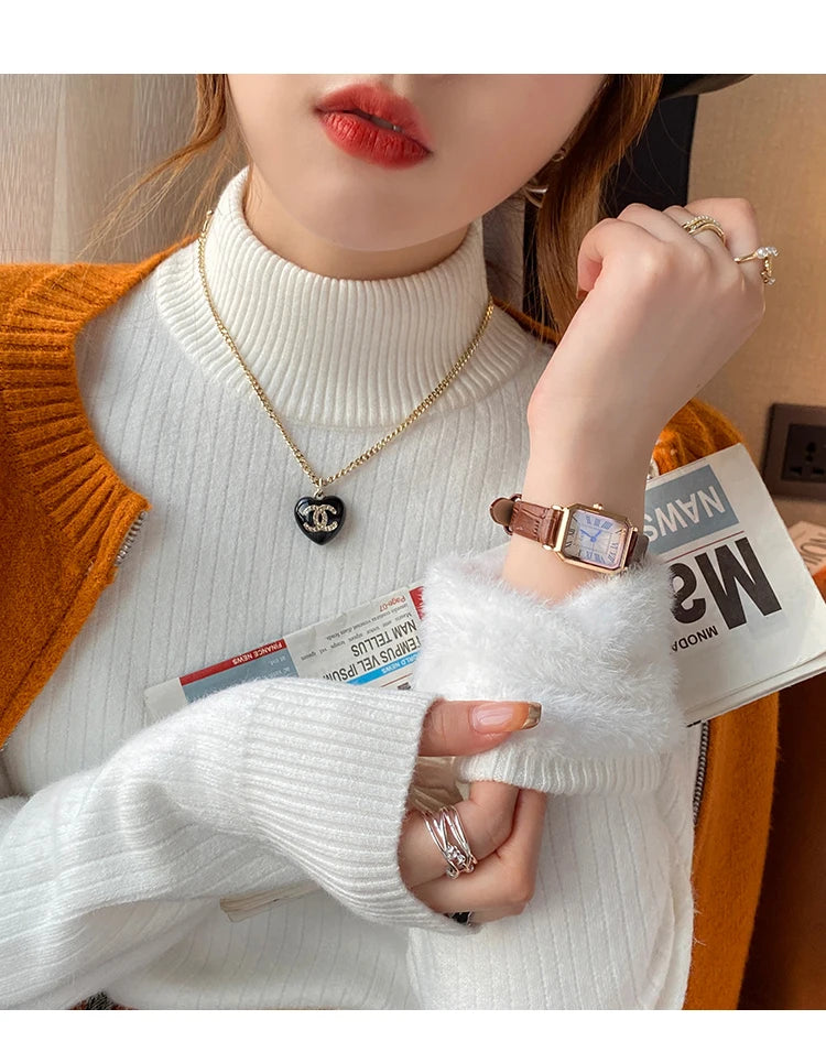 Velvet-Lined Turtleneck Sweater