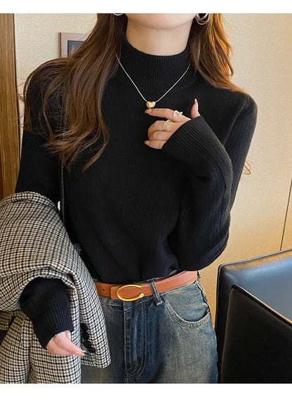 Velvet-Lined Turtleneck Sweater